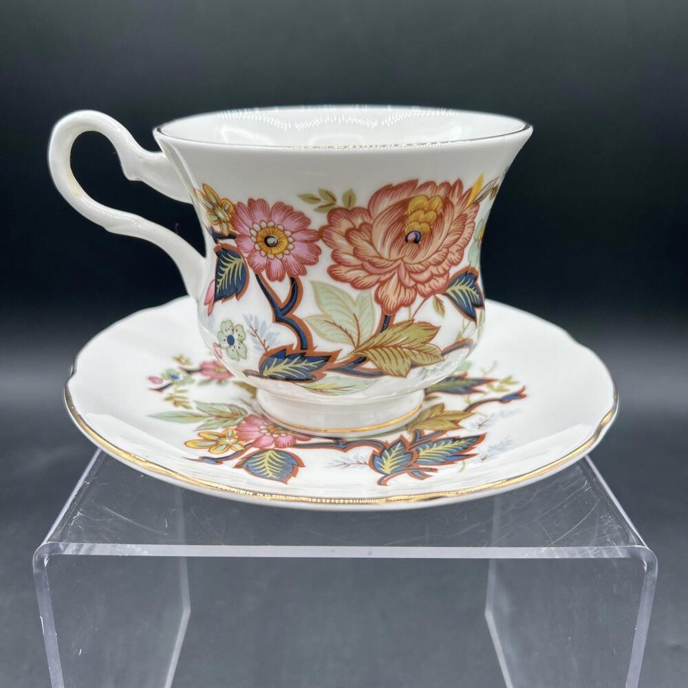 Royal Grafton Floral Bone China Cup and Saucer Set, England